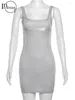 Casual Dresses Inwoman Silver Glitter Sexy Backless Spaghetti Strap Mini Dress Night Clubwear For Women 2023 Evening Party Booty Short