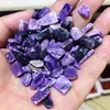 Decoratieve Beeldjes 100G Natuurlijke Paarse Draak Kristal Tumbling Healing Specimen Gem Minerale Familie Desktop Aquarium Decoratie