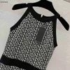 Luxury Women Suspender Dress Brand Womens Frock Designer Kläder Lamer Summer Sexig kjol Fashion Letter Printing Giri klänningar 15 december