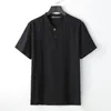 Men's T Shirts Male Big V-neck Shirt Solid Color Fat Guy Plus Size Casual Short-sleeve T-shirt 7XL 8XL 9XL Linen