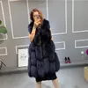 Women's Fur Faux Fur Fox Fur Vest With Hood Women Winter Coat Natural Fur Coat Real Selling Women's Cropped Clothing 231214