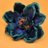 Luxury Velvet Flower Hair Clips Handgjorda stora blommiga fascinator Huvudbanor Kvinnor Bankett Evening Party Hairpins