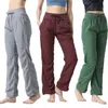 Lu-F Women Dance Studio odporne na Wrinkle Spodnie Travel Spant Pockets Szybkie wysuszenie sznurka do biegania spodni tańca jogger joga strój