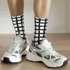 Herrstrumpor är oregelbundna fyrkantiga rutnät unisex vinter hip hop happy street stil galen socka