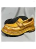 Stövlar Goodyear-Boots Men's Leather Shoes äkta tjock sula Casual Work Dress Retro British Men