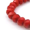 Bracciale in perline di cristallo sfaccettato rosso 8mm scuro per donne braccialetti elastici in stile semplice 20pc intero 266h