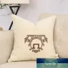 Travesseiro de sofá com letras simples, cor quente, almofada simples, azul, geométrica, elegante, cinza, capa de encosto, decoração de casa, luckyshome