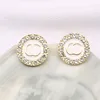 Klassiska studörhängen 18K Glod Plated Luxury 925 Silver Designer Earring Letters Women smycken Rhinestones Pearl Valentine Wedding Presents