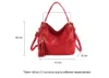 Sacos de noite de ouro borla mulheres sacos vintage hobo saco feminino bolsas de couro vermelho grandes senhoras sacos de ombro crossbody sacos para mulheres 231213