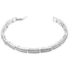 ZHUKOU – Bracelets à maillons couleur or argent pour femmes, Double lignes, manchettes en zircone cubique, bijoux, vente en gros, VL376