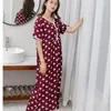 Vestido de dormir feminino mais pijamas camisola roupa de dormir lingerie sleepshirt manga algodão das mulheres casa curto para