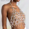 Inne modne akcesoria Stonefans puste bling kryształowy łańcuch stanika seksowna bielizna dla kobiet entuzjastyczne akcesoria bikini bo łańcuch Naszyjka biżuterię 231215
