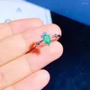 Cluster-Ringe Natürlicher Smaragd-Ring für Verlobung 4 mm 6 mm Birnenschliff Silber massiv 925 Schmuck