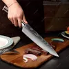 XITUO Kök Knivar Set 6-8 st Set Red Harts Handle Laser Eamascus Pattern Chef Lnife Brödkleaver Slicing Knives Gift275p