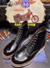 Boots Vintage Mens High Top Motorcycle Riding Ankle Cowhide Genuine Leather Work Shoes Lace Up Thick Platform Round Toe