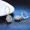 Dangle Earrings Women Ear Drop S925 Sterling Silver Pt950 Plating Moissanite Zircon Rose For Female Hoop Jewelry Accessories