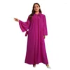 Vêtements ethniques Robes africaines violettes pour femmes élégantes col en V soirée soirée plus taille robe longue mode musulmane abaya robes tenues