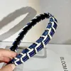 Retro Denim Blue Stitching Weaving Hairband Fashion Hair Hoop French Card-issuing Women