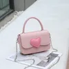 Mini Roze liefde portemonnees keten kleine vierkante tas meisjes schattige crossbody leren sling tassen voor dames FMT-4065