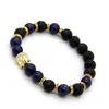 Intero 10 pz / lotto 8mm Nuovo Lapiz Lazuli Perline di Pietra Uomo Buddha Energia Yoga Meditazione Braccialetti Regalo Del Partito Jewelry258D