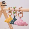 Pacifier Holders Clips Let's Make 1PC Baby Toys Rattle Bracelet Beads Beech Wood Teething Wooden Teether Lovely Soother Chain 231215