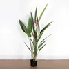 Juldekorationer Nordic Simulated Green Plant Paradise Bird Auspicious Potted Artificial Flower Art Decoration 231215