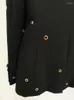 Calças femininas de duas peças 2023 primavera ol ternos pretos chiques mulheres de alta qualidade designer blazers jaquetas conjunto c277