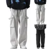 Men's Pants Men Oversized Cargo Fit Lightweight Stretch Elastic Waist Drawstring Joggers With Multi Pockets Fashion Street Suits