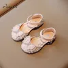 Chaussures plates Filles demi-sandales enfants strass Bow princesse chaussures bébé à semelles souples chaussures plates pour enfants taille 23-35 enfant en bas âge 231215