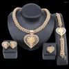 Brincos de colar Conjunto de jóias românticas Casamento de noiva cenários exclusivos para mulheres Pending Heart Hollow Out Defast Party