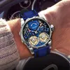 Zegarstwatche Jinlerle Double Tourbillon Watch For Men Mechanical Wristwatch Luksusowe wodoodporne zegar Relogio Masculino