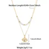 Pendant Necklaces Ins Style Stainless Steel Shell Beads Double Layer Devil's Eye Gold-plated Fashion Necklace Jewelry