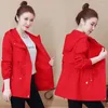 Kadın Trençkotları 2023 Moda Ceket Sonbahar Uzun Kollu Kapşonlu Kısa Rüzgar Yemeği Kadın Palto Sıradan Temel Ceketler Üstler