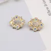 Classic Stud Earrings 18k Glod Plated Luxury 925 Silver Designer Earring Letters Women Jewelry Rhinestones Pearl Valentine Wedding Perfect Gifts