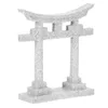 Garden Decorations Chinese Style Crafts Japanese Shrine Decor Pvc Decorative Mini House Torii Gate