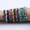 Strand Chip Beads Mixed Color Gemstone Beaded Stretch Bracelet