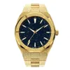 Horloges Hoge Kwaliteit Mannen Mode Frosted Star Dust Horloge Roestvrij Staal 18K Goud Quartz Analoog Pols voor 221025216o