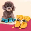 Dog Apparel 4Pcs Waterproof Pet Shoes Winter Warm Soft Thick Breathable Boots Anti Slip Rain Snow For Small Dogs Pets