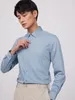 Men's Dress Shirts Long Sleeve Slight Strech Bamboo Fiber Shirt Without Pocket Comfortable Slim-fit Casual Versatile Easy Care