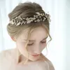 Hair Clips Delicate Hand Wired Gold Color Leaf Crown Wedding Tiara Accessories Floral Women Headpiece Bridal Hairband