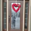 Dekorativa blommor Elegant Bowknot Door Decoration Valentine Day Wreath Romantic Heart format med rutig för alla hjärtans utomhus