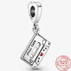 Bracelet à breloques en argent Sterling 925 pour femmes, perles, pendentif, arbre de lune, flocon de neige, couronne, tasse