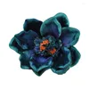 Luxury Velvet Flower Hair Clips Handgjorda stora blommiga fascinator Huvudbanor Kvinnor Bankett Evening Party Hairpins