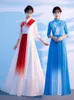 Trajes de desempenho de desgaste de palco vestido feminino estilo chinês terno recitação comando uniforme coro