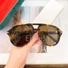 Zonnebril Retro Dubbele Bruggen Dameszonnebril Groot Frame Luipaard Bruin Gradiënt Brillen Mode Luxe Designer Zonnebril Heren Shades