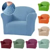 Housses de chaise 1 siège enfants Mini housse de chaise housse extensible housse de canapé Mini taille étui de fauteuil doux couleur unie housse de canapé élastique 231214