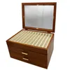 Slots Pen Display Box Houten Organizer Top Window Case Storage Collection