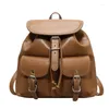 School Bags PU For Women 2024 Backpacks Anti-Theft Back Fashion Backpack Girls Schoolbag Casual Travel Single Shoulder