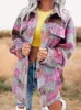 Parkas de plumón para mujer Abrigos de bolsillo con patrón de cuadros casuales Chaqueta a cuadros colorida Botón vintage Frente Manga larga Ropa de abrigo Ropa 231215