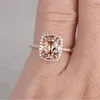 Bröllopsringar Marcatsa Märke Champagne Crystal Cubic Zirconia Ring Rose Gold Color Tone Fashion Engagement Smycken för kvinnor234C